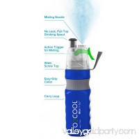 O2COOL Power Flow Grip Band Bottle with Classic Mist 'N Sip Top 24 oz., Blue   